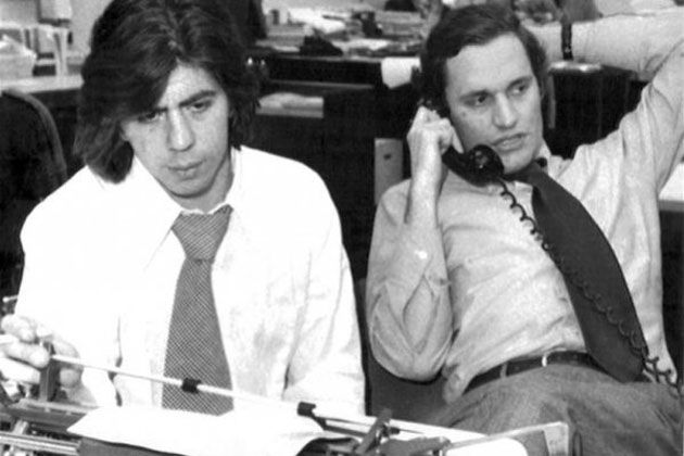 Carl Bernstein y Bob Woodward, los periodistas que investigaron el escndalo Watergate, en el Washington Post.